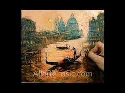 Beautiful Sunset in Venice-Original Art Painting