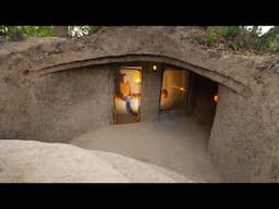 Building The Most Amazing Underground House to Live in the Jungle to avoid Rain by Ancient Skills