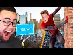 Reacting to SPIDERMAN Fights Crime!! (Parkour)