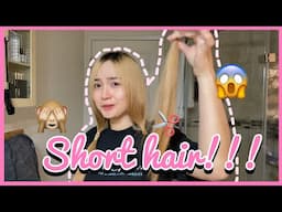 CUTTING MY HAIR SHORT | BLEACHING ROOTS | WELLA T14 AND WELLA 050