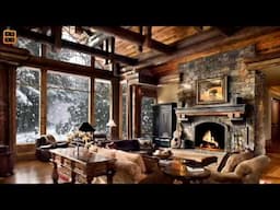 Snowy log cabin with soothing fireplace sounds - unwind, relax & take time for yourself (2.5 hours)