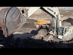 The Huge 120 Tons Liebherr 984 Excavator Loading Caterpillar Dumpers - Labrianidis Mining Works