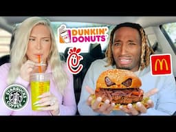 Eating Only Halloween Drive-Thru Items for 24 Hours! | Charles & Alyssa