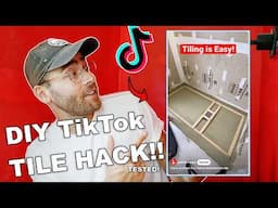 Testing TikTok Shower Floor Tile Hack!! (How To Tile Shower Floor)