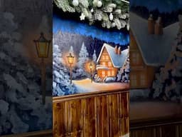 Painting a Cozy Winter Scene with Acrylics & Airbrush #christmas #painting #art