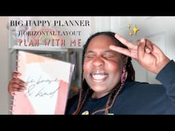 How to decorate a BIG HORIZONTAL HAPPY PLANNER// Plan With Me // Social Media Planner