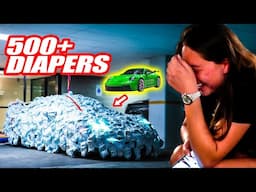 COVERING OUR FRIEND'S NEW PORSCHE GT3 IN 500+ DIAPERS! + RACHEL'S AMG IS DONE