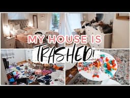 COMPLETE DISASTER CLEAN WITH ME 2021! REAL LIFE CRAZY MESS! Cleaning Motivation | Justine Marie