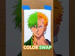 COLOR SWAP Ichigo | Zoro イラストメイキング #ichigo #zoro #bleach #onepiece #roronoazoro #colorswap