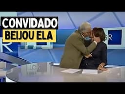 JORNALISTA É BEIJADA A FORÇA DURANTE O JORNAL