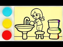 Hand Washing Picture Sand Painting and Drawing for Kids, Toddlers | Learn Good Habits