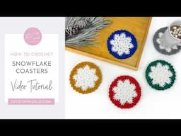 Crochet Snowflake Coasters & Matching Holder! A Quick & Easy Christmas Crochet Coaster Pattern