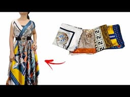 🌹Make a Gorgeous Dress from Boring Silk Scarves