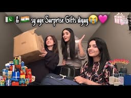 🇵🇰🇮🇳sy aye Surprise Gifts diyay aik dosry ko - Gifts unboxing VLOG 🇵🇰✈️🇨🇦-Sb ky cute reactions😭🩷