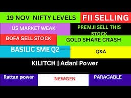 LATEST SHARE MARKET NEWS💥19 NOV💥NIFTY NEWS💥ADANI POWER NEWS GOLD CRASH PARACABLE NEWS PART-1&2