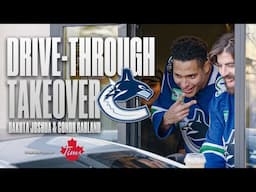 #Canucks Dakota Joshua and Conor Garland Takeover a Tim Hortons Drive Through!