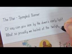 "The Star-Spangled Banner" National Anthem Of The United States | Super Clean Handwriting