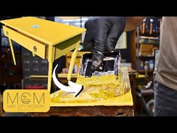 Ep.106 WOW! Someone Painted this Old Table Yellow, so I RESTORED it....Antique Furniture Restoration