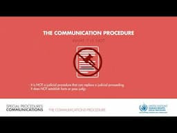 The complaints procedure of the Special Procedures: The Communications Procedure