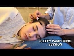 ASMR I got SLEEPY PAMPERING session at home!!!!!! Trying Japanese Hair tools on my long hair