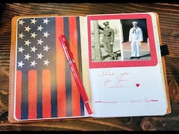 Honoring my grandfather and nephew on Veteran's Day  | ASMR Art Journaling