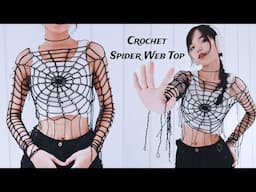 Crochet Slim Fit Spider Web Top Tutorial | Chenda DIY