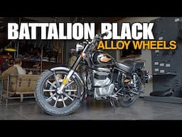 Bullet 350 Battalion Black 2024 - Alloy Wheels & Other Accessories Installed