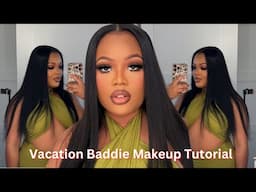 Flawless Vacation Makeup Tutorial 🌸 Long-Lasting Baddie Glam for Your Baecation 💕