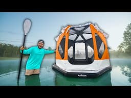 Camping In A $1,000 Inflatable Floating Tent!