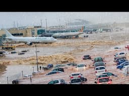 Malaga Airport Turns Into a River! Intense Flooding in Marchena, Algarve, Malaga