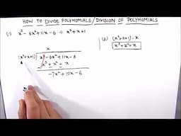 Division of Polynomials / Dividing Polynomials Using Long Division / Divide Polynomials by Trinomial