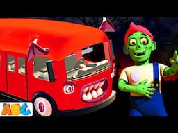 🔴🧟Wheels On the Bus With Green Monsters | Spooky Bus Ride For Kids | Scary Songs