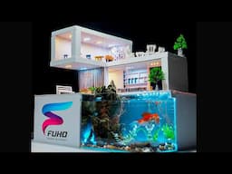 FANTASTIC Modern house !Build An Mini house model & Goldfish Aquarium   #construction #diy