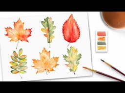 Easy Watercolor Autumn Leaves | Step by Step Tutorial