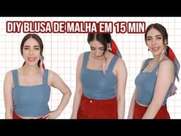 DIY Blusa de malha em 15 min para iniciantes na costura !! Corte e costura - Sem modelagem