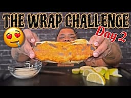 THE WRAP CHALLENGE DAY 2 | BLACKENED SALMON AND SHRIMP CEASAR WRAP 🤤 BUSSIN🤤