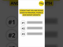 3 Signs that you are doing well in personal finance & money growth for future #shorts