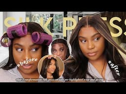 NATURAL WEAR AND GO YAKI HAIR INSTALL DEEP MIDDLE PART SALON RESULTS ft. wowafrican