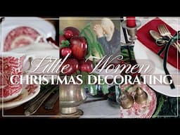 LITTLE WOMEN CHRISTMAS DECORATE WITH ME 2024 | Vintage Christmas Decorating Ideas