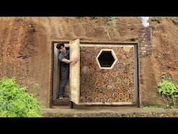 Dig to Build Complete & Warm Survival Shelter | Fish Trap, Catch and Cook