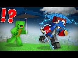 THUNDER STORM Armor Speedrunner vs Hunter in Minecrraft - Maizen JJ and Mikey