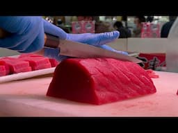 Luxurious Sashimi! Giant Bluefin Tuna Cutting with the Sharpest Knife