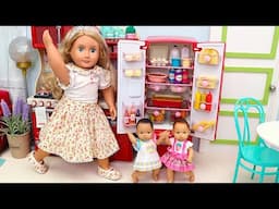 TINY twins bring BIG smiles for mom! Play Dolls helping is caring