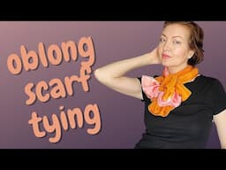 Oblong scarf tying techniques. 3 rectangular scarf styles with a scarf ring.