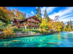 Switzerland 🇨🇭 Walking in Interlaken in Autumn 🍁 Beautiful Swiss Town