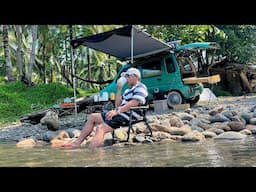 Mini Campervan Camping on the River - Cool Very Natural Place