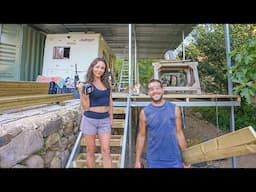 Building a MASSIVE COVERED DECK on our homestead in Portugal