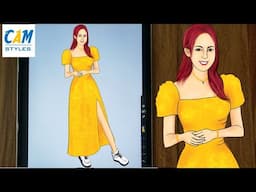 Drawing Summer Yellow Outfit / CAM STYLES