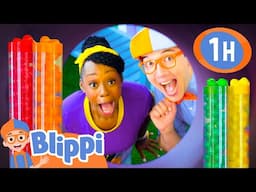 Blippi's Playdate: Play the Ball Pit Color Game with Meekah! | Learn Colors and Science with Blippi!