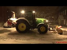 4K| John Deere 6125R Plowing and Blowing Snow